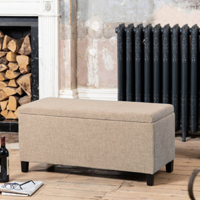 Henbury Fabric Storage Ottoman - Light Brown - image 1