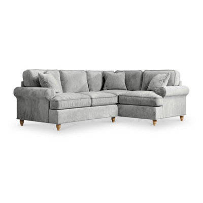 Alfie Ice Grey Left Hand Corner Sofa For Living Room - Fully Assembled By Roseland Furniture - image 1