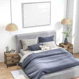 Wyld Haus Monoyo Set Of 2 Coffee Brown Retro Bedside Tables 2 Drawers Black Metal Legs - thumbnail 3