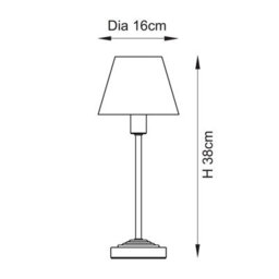 Luminosa Lighting Luminosa Rise Vintage Brass Finish Table Lamp With Neutral Print Fabric Ikat Shade 16Cm E14 - thumbnail 8