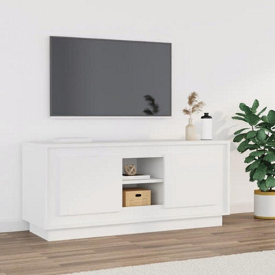 Walplus Tv Cabinet White 102X35X45 Cm Engineered Wood - image 1