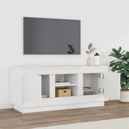 Walplus Tv Cabinet White 102X35X45 Cm Engineered Wood - thumbnail 3