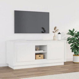 Walplus Tv Cabinet White 102X35X45 Cm Engineered Wood - thumbnail 1