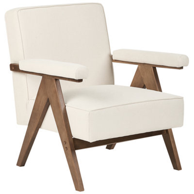 Beliani Armchair Evje Fabric Light Beige - image 1