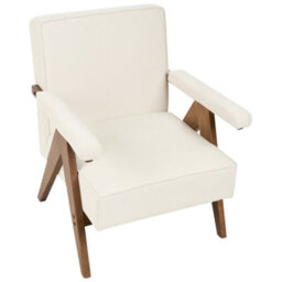 Beliani Armchair Evje Fabric Light Beige - thumbnail 6