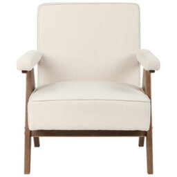 Beliani Armchair Evje Fabric Light Beige - thumbnail 4