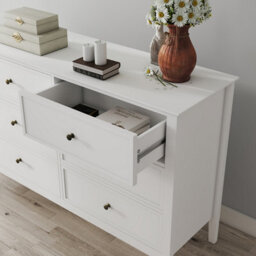 Melody Maison White 6 Drawer Chest Of Drawers - Rowley White Range - thumbnail 4