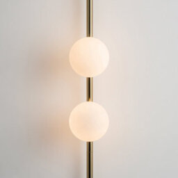 Houseof Brass Bar Frosted Opal Ball Shade Plug In Wall Light - Gold - thumbnail 2