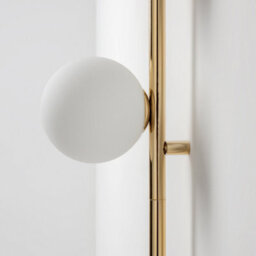 Houseof Brass Bar Frosted Opal Ball Shade Plug In Wall Light - Gold - thumbnail 3