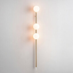 Houseof Brass Bar Frosted Opal Ball Shade Plug In Wall Light - Gold - thumbnail 1