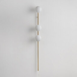 Houseof Brass Bar Frosted Opal Ball Shade Plug In Wall Light - Gold - thumbnail 5
