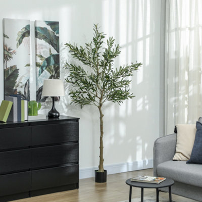 Homcom Indoor Artificial Plant, Faux Potted Silk Olive Tree, 180Cm - image 1
