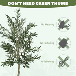 Homcom Indoor Artificial Plant, Faux Potted Silk Olive Tree, 180Cm - thumbnail 7
