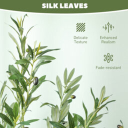 Homcom Indoor Artificial Plant, Faux Potted Silk Olive Tree, 180Cm - thumbnail 5