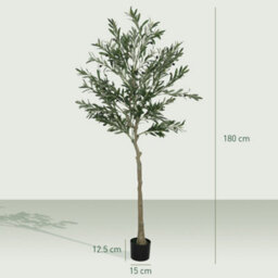 Homcom Indoor Artificial Plant, Faux Potted Silk Olive Tree, 180Cm - thumbnail 3