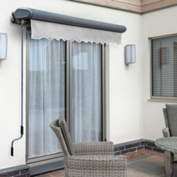 Primrose Awnings 2.5M X 2.0M Retractable Manual Full Cassette Charcoal Frame Silver Awning Outdoor Patio Canopy - thumbnail 5