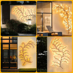 Solar Willow Vine Light, 72 Led Waterproof Fairy String For Outdoor Wall, Garden, Balcony, Christmas Decor. - thumbnail 8