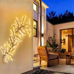 Solar Willow Vine Light, 72 Led Waterproof Fairy String For Outdoor Wall, Garden, Balcony, Christmas Decor. - thumbnail 6
