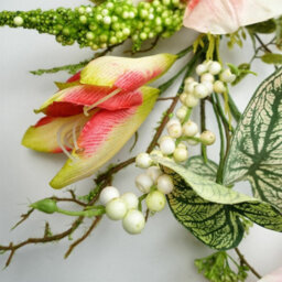 Leaf 180Cm Artificial Hanging  Pink Lily Plant Realistic Garland Trailing - thumbnail 3