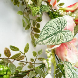 Leaf 180Cm Artificial Hanging  Pink Lily Plant Realistic Garland Trailing - thumbnail 4