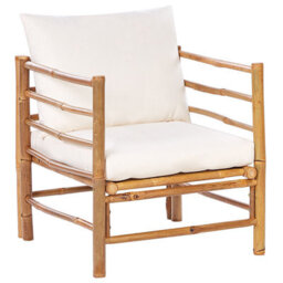 Beliani Garden Armchair Cerreto Bamboo Off-White