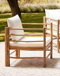 Beliani Garden Armchair Cerreto Bamboo Off-White - thumbnail 2