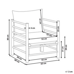 Beliani Garden Armchair Cerreto Bamboo Off-White - thumbnail 3