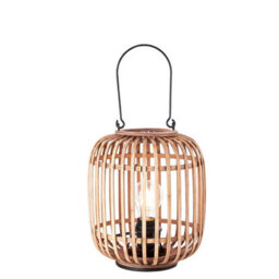 Luminosa Lighting Luminosa Mathias Complete Table Lamp, Natural Bamboo, Plywood, Matt Black Paint