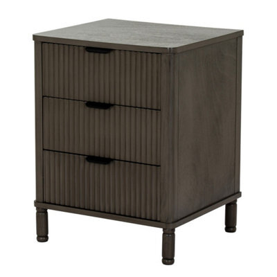 Hill Interiors Reed Collection 3 Drawer Bedside Table - Wood - L40 X W45 X H58 Cm - Brown - image 1