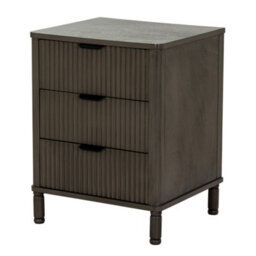 Hill Interiors Reed Collection 3 Drawer Bedside Table - Wood - L40 X W45 X H58 Cm - Brown - thumbnail 1