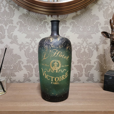 Minster 15 Inch Decorative Vase/bottle - Tinted Glass - L16 X W16 X H38 Cm - image 1
