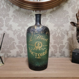 Minster 15 Inch Decorative Vase/bottle - Tinted Glass - L16 X W16 X H38 Cm - thumbnail 2