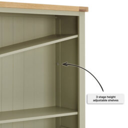 The Furniture Market Marbury Sage Green Painted Tall Wide Bookcase With 2 Door Cupboard - thumbnail 6