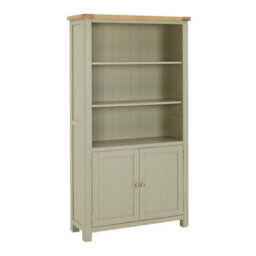The Furniture Market Marbury Sage Green Painted Tall Wide Bookcase With 2 Door Cupboard - thumbnail 4