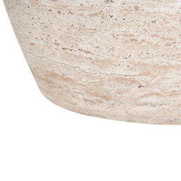 Wyld And Coco Beige Travertine-Effect Side Table, Compact Round (W58 X L40 X H52Cm) - thumbnail 6