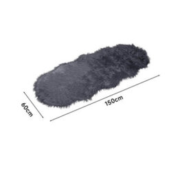 Dark Grey-Irregular 60X150Cm Large Faux Fur Sheepskin Rug Fluffy Mat Room Sofa Hairy Mat Shaggy Floor Carpet - thumbnail 2