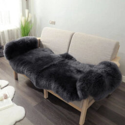 Dark Grey-Irregular 60X150Cm Large Faux Fur Sheepskin Rug Fluffy Mat Room Sofa Hairy Mat Shaggy Floor Carpet - thumbnail 5