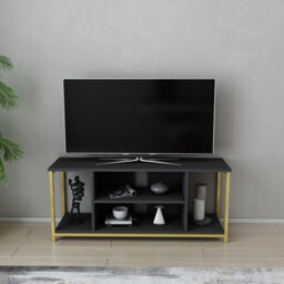 Decorotika Rinaldo Tv Stand Tv Unit For Tv's Up To 63 Inch Gold And Anthracite
