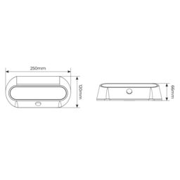 Luceco Carina Bulkhead Non-Adjustable Black Solar-Powered Led 5W Pir With Motion Sensor Oval Outdoor Wall Light - thumbnail 7