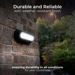 Luceco Carina Bulkhead Non-Adjustable Black Solar-Powered Led 5W Pir With Motion Sensor Oval Outdoor Wall Light - thumbnail 3