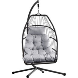 Home Republic Miami Hanging Egg Chair With Cushion Black - thumbnail 2