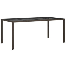 Berkfield Garden Dining Table Brown 190X90X75 Cm Poly Rattan - thumbnail 2