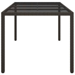 Berkfield Garden Dining Table Brown 190X90X75 Cm Poly Rattan - thumbnail 4