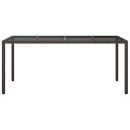 Berkfield Garden Dining Table Brown 190X90X75 Cm Poly Rattan - thumbnail 3