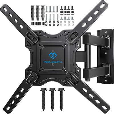 Perlesmith Tv Wall Mount Swivelling Tilting Universal Tv For 26-60 Inch Led / Lcd / Plasma Flat & Curved Tvs Or Monitor Up To 35