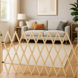 Bettacare Expandable Pet Barrier, 60Cm - 108Cm, Natural, Wood, Retractable Dog Safety Gate, Barrier For Puppy And Dog - thumbnail 9