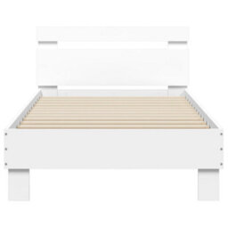 Berkfield Bed Frame Without Mattress With Headboard White 90X190 Cm Single - thumbnail 5
