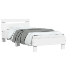 Berkfield Bed Frame Without Mattress With Headboard White 90X190 Cm Single - thumbnail 4