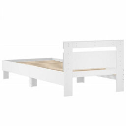 Berkfield Bed Frame Without Mattress With Headboard White 90X190 Cm Single - thumbnail 7