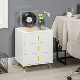 3 Drawer Dresser Set Of 2, Chest Of Drawers Storage Cabinet, White - thumbnail 4